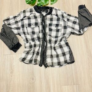FATE Plaid Zip-Up Jacket